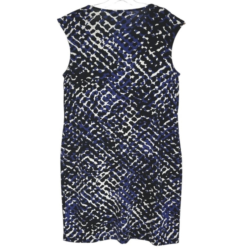 Apt 9 Sheath Dress Women Blue Black Abstract Animal Print Sleeveless Chic L
